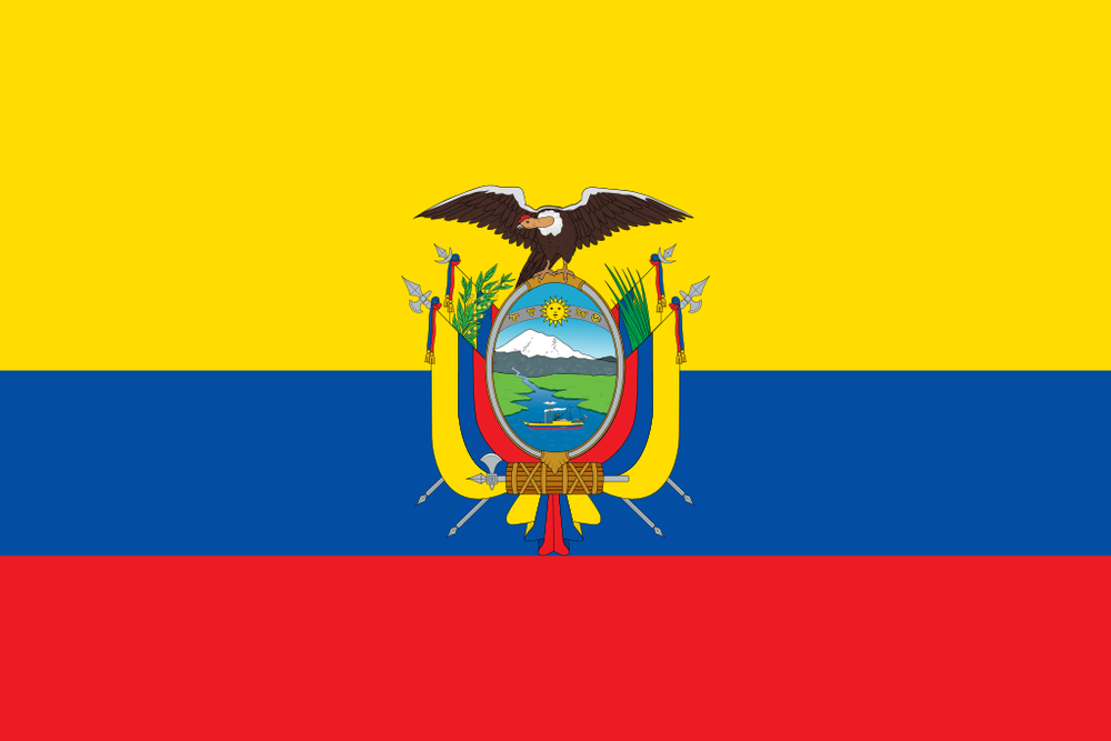 La Libertad City Ecuador Flag Gold-tone Tie Clip